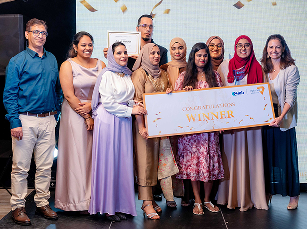 Photo 8 - C-Lab Wellkin team winner of Best Technical Team Award Quality Award and Innovative Mindset Award with Hélene Echevin.jpg