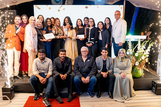 Photo 3- C-Lab Specialised team winner of Model Team Award Techincal Category with Dhiraj Bassoodelsing Group Head od Engineering and Projects C-Care.jpg