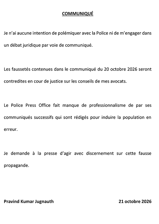 communiqué-Pravind Jugnauth