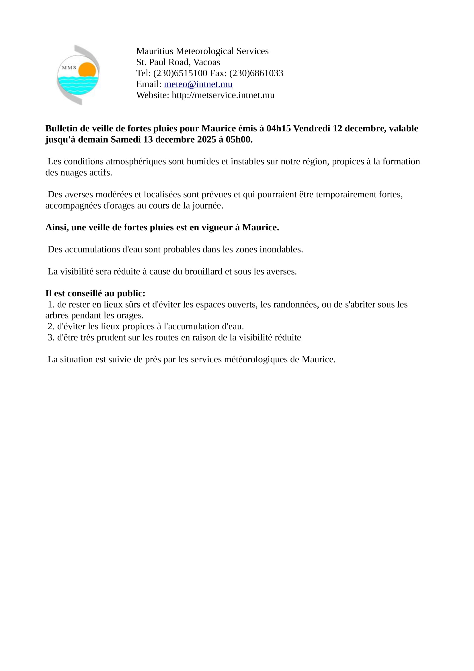 Bulletin de veille de fortes pluies pour Maurice émis à 04h15 vendredi 12 décembre 2025-1.jpg